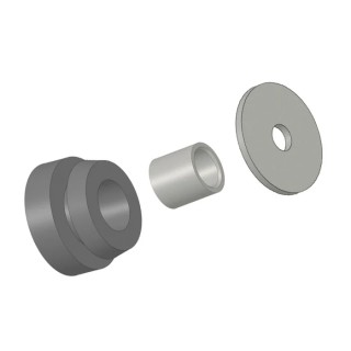FIBET Round 8 mm Thread Anti-Vibration Mount with 100 daN Compression, 25 mm Outside Diameter, 14 mm Height TE4611