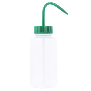 RS PRO 500ml Polyethylene Wide Neck Wash Bottle, LDPE Material, Green Lid, REACH Compliant 201-2454