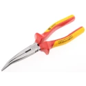 RS PRO 1-Piece Bent Nose Long Nose Plier Smooth Steel Dual Component Handle VDE 1000V Approved 200mm 496-993