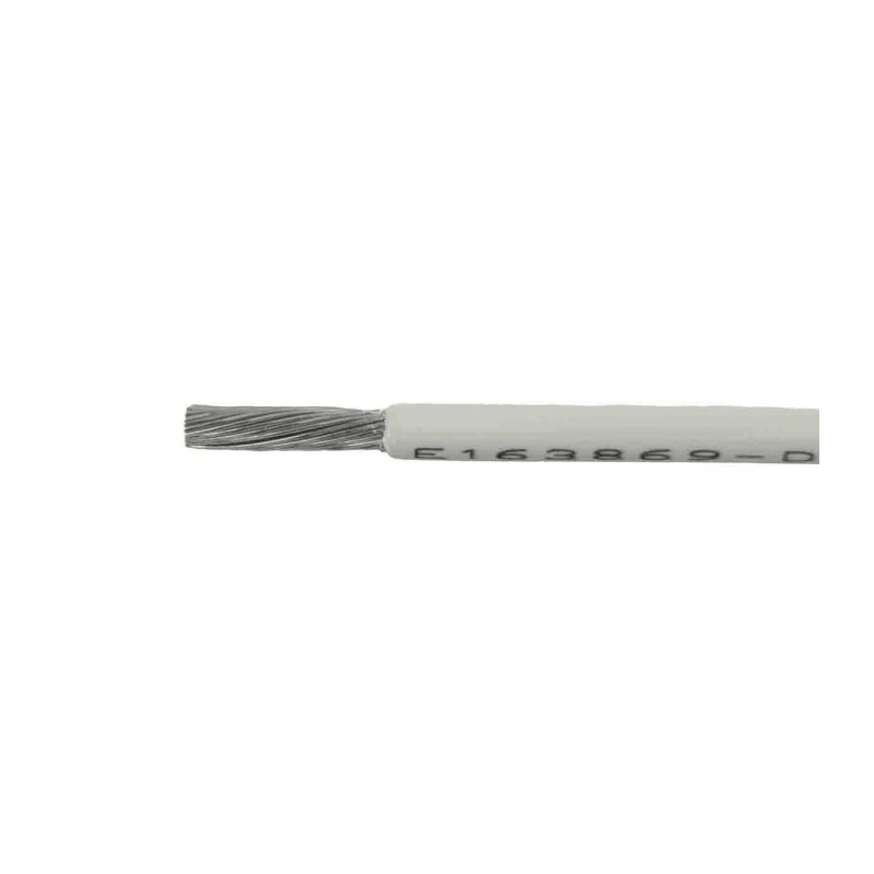 Alpha Wire Ecogen Ecowire Metric Series White Hook Up Wire 24 AWG, 32/0.10 mm² Stranded, 0.64 mm Diameter, 600V 67025 WH033