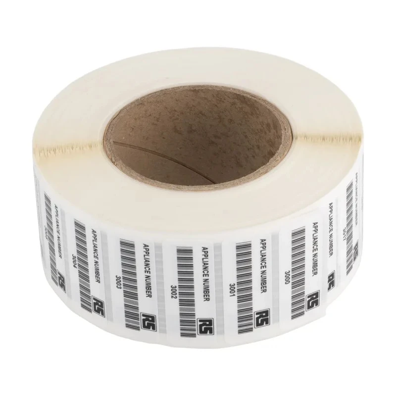 RS PRO PAT Testing Label for Use With Portable Appliance Testers, Self-Adhesive Barcode Labels, 58 x 22mm 497-195