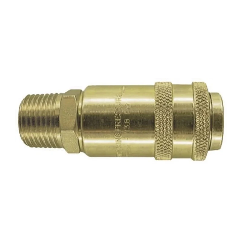 PCL Steel Pneumatic Quick Connect Coupling 3/8 in Male R Single Action AC21EM