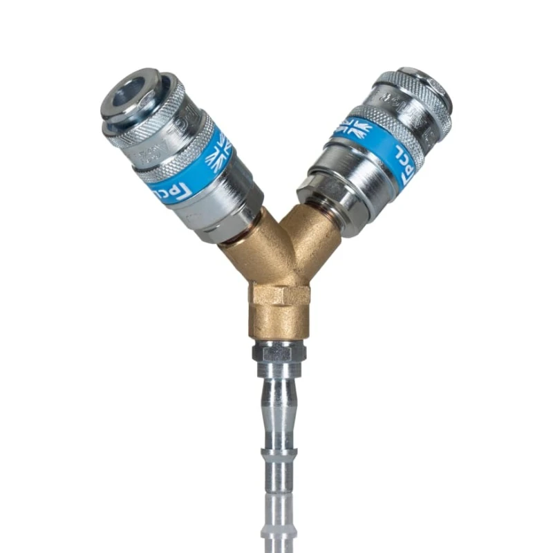 PCL Steel Pneumatic Quick Connect Coupling Male/Female Single Action, Yellow Zinc Passivated AC6103