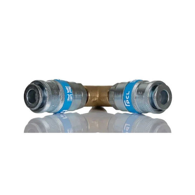 PCL Steel Pneumatic Quick Connect Coupling Male/Female Single Action, Yellow Zinc Passivated AC6103