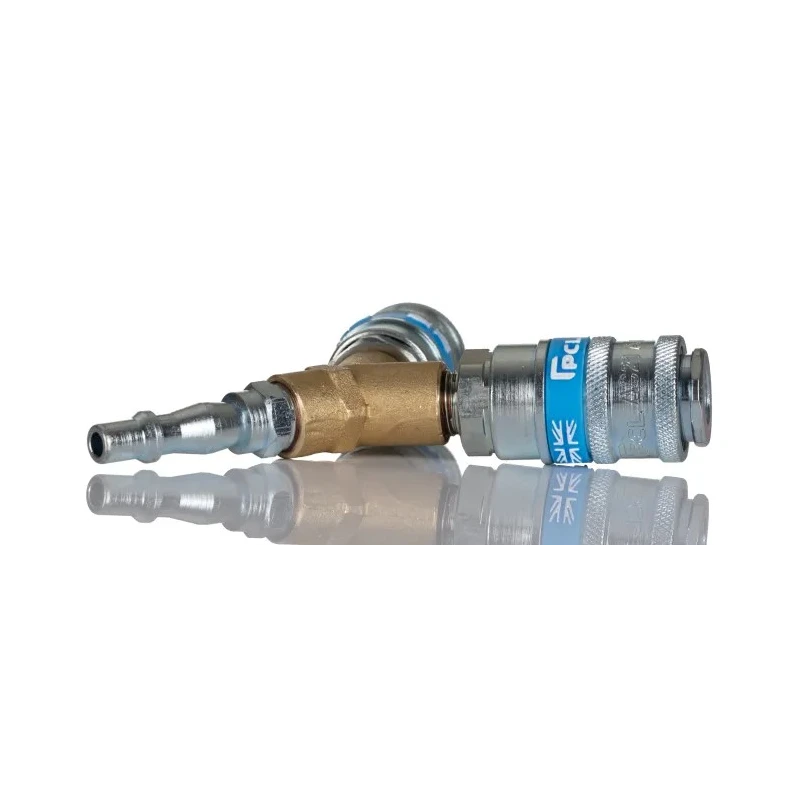 PCL Steel Pneumatic Quick Connect Coupling Male/Female Single Action, Yellow Zinc Passivated AC6103