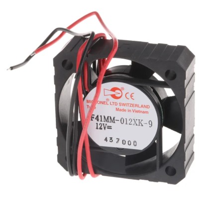Micronel F41 Series Ultra Slim Circular Sleeve and Ball Bearing Axial Fan 12V DC 756mW 7.5 m³/h F41MM-012XK-9