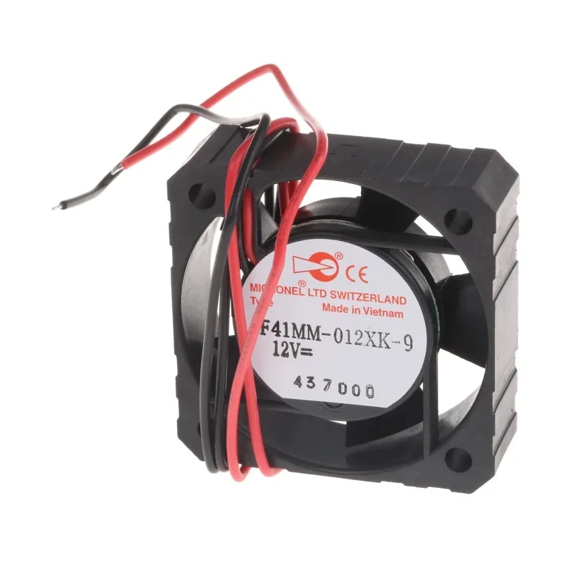 Micronel F41 Series Ultra Slim Circular Sleeve and Ball Bearing Axial Fan 12V DC 756mW 7.5 m³/h F41MM-012XK-9
