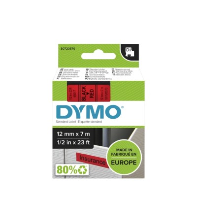 Dymo Black on Red Label Printer Tape 7 m Length 12 mm Width S0720570