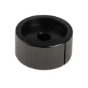 RS PRO 28 mm Knob Diameter Black Aluminium Potentiometer Knob for 6.4 mm Circular Shaft 498-823