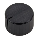RS PRO 22 mm Diameter Black Aluminium Potentiometer Knob for 6.4 mm Circular Shaft 498-839
