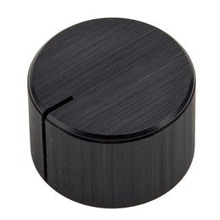 RS PRO 22 mm Diameter Black Aluminium Potentiometer Knob for 6.4 mm Circular Shaft 498-839