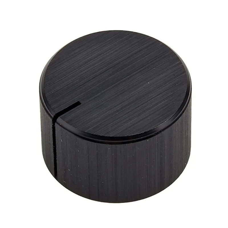 RS PRO 22 mm Diameter Black Aluminium Potentiometer Knob for 6.4 mm Circular Shaft 498-839
