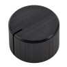RS PRO 22 mm Diameter Black Aluminium Potentiometer Knob for 6.4 mm Circular Shaft 498-839