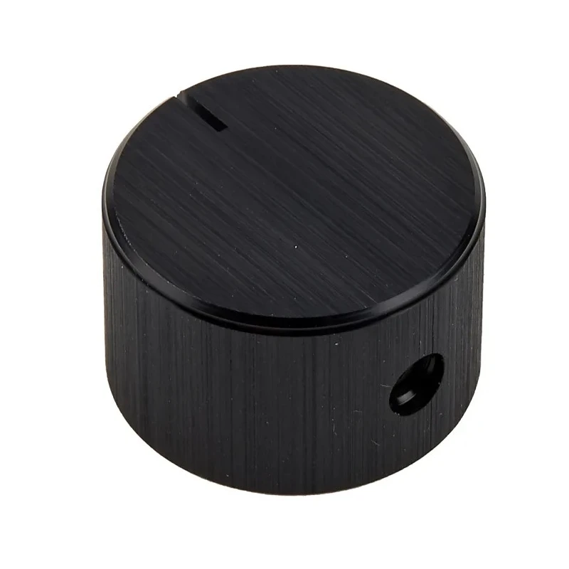 RS PRO 22 mm Diameter Black Aluminium Potentiometer Knob for 6.4 mm Circular Shaft 498-839