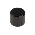 RS PRO 16 mm Knob Diameter Black Aluminium Potentiometer Knob for 6.4 mm Circular Shaft 498-845