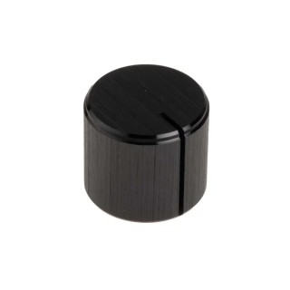 RS PRO 16 mm Knob Diameter Black Aluminium Potentiometer Knob for 6.4 mm Circular Shaft 498-845