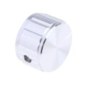 RS PRO 25 mm Knob Diameter Silver Aluminium Potentiometer Knob for 6.4 mm Circular Shaft 498-867
