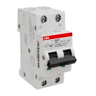 ABB Residual Current Circuit Breaker with Overload Protection 16A 2-Pole 30 mA Trip 2CSR255080R1164 DS201 C16 AC30