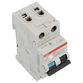 ABB Residual Current Circuit Breaker with Overload Protection, 10A Current Rating, 2-Pole, 30mA Trip Sensitivity, Type DS201