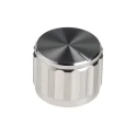 RS PRO 20 mm Knob Diameter Silver Potentiometer Knob for 6.4 mm Shaft Circular 498-873