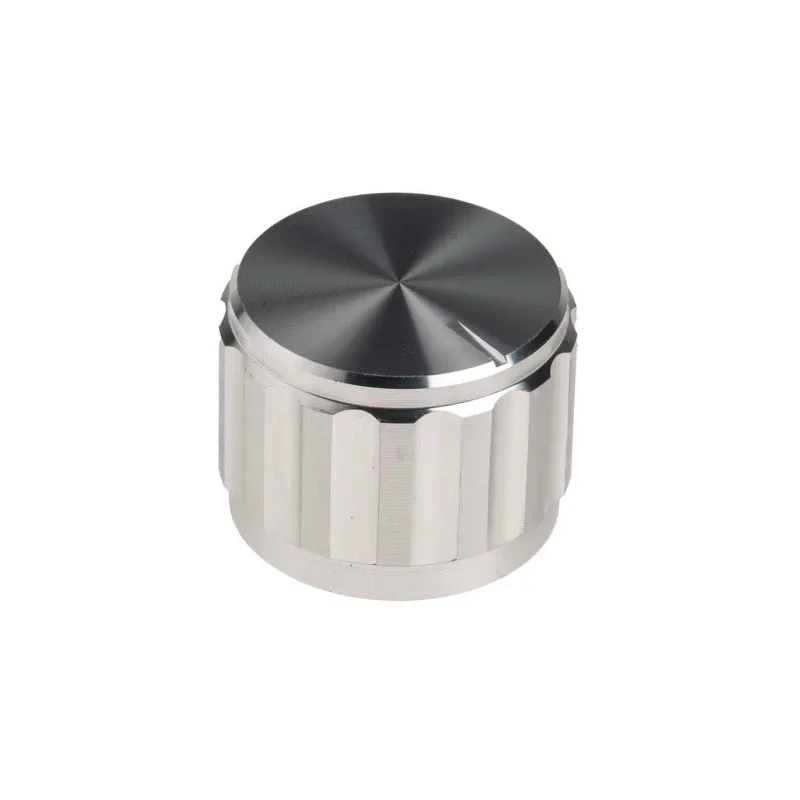 RS PRO 20 mm Knob Diameter Silver Potentiometer Knob for 6.4 mm Shaft Circular 498-873