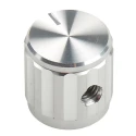 RS PRO 15 mm Knob Diameter Silver Aluminium Potentiometer Knob for 6.4 mm Circular Shaft 498-889