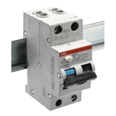 ABB Residual Current Circuit Breaker with Overload Protection 20A 2-Pole 240V AC 30mA Trip Sensitivity 2CSR255180R1204 DS201