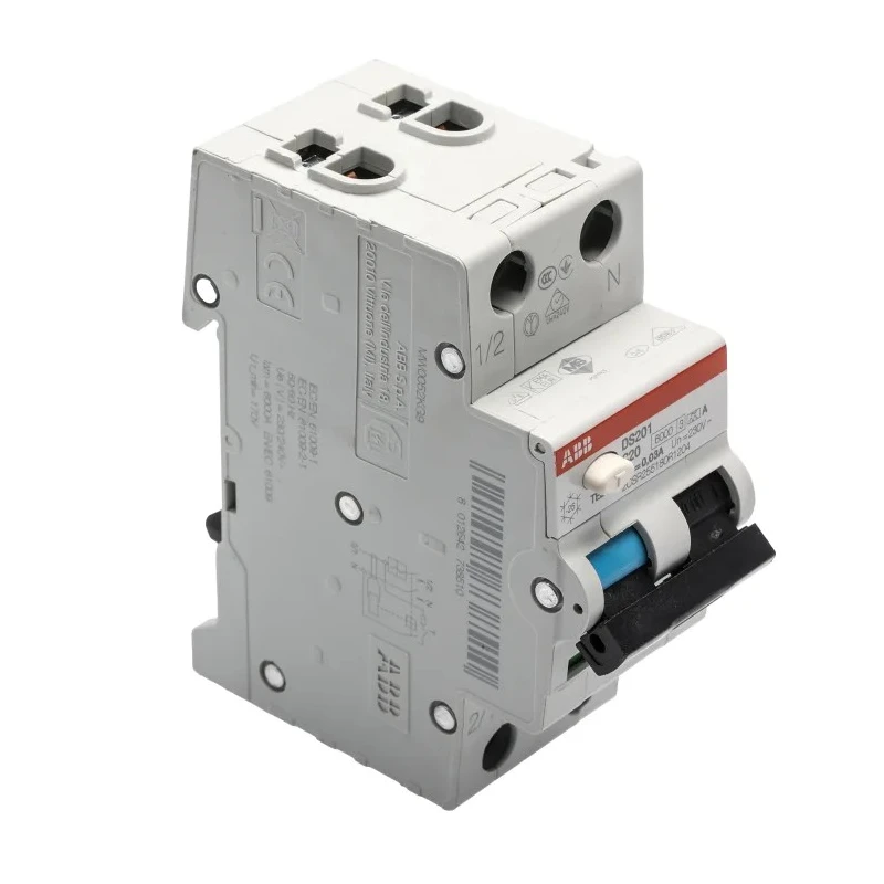 ABB Residual Current Circuit Breaker with Overload Protection 20A 2-Pole 240V AC 30mA Trip Sensitivity 2CSR255180R1204 DS201
