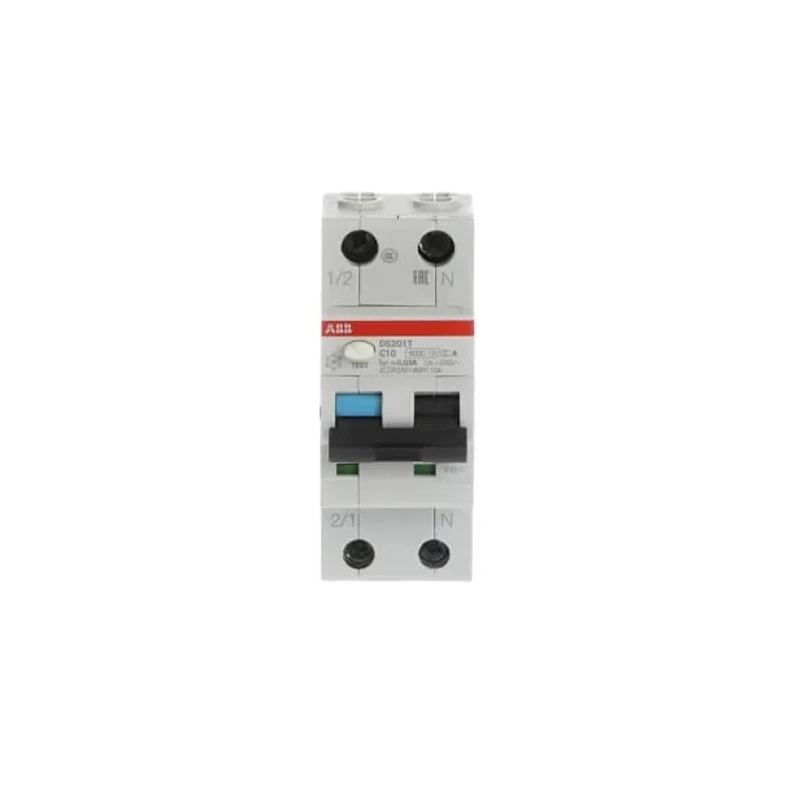 ABB Residual Current Circuit Breaker with Overload Protection 16A 2-Pole 100 mA Trip 2CSR255080R2165 DS201 B16 AC100