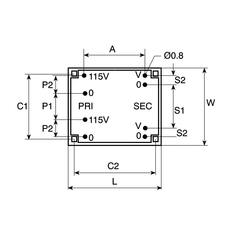 Block 12 V ac 2 Output Pin PCB Transformer, ENEC 10 (VDE), VDE 0570 Teil 2-6, UL 94 V-0, DIN EN 61558-2-1, VDE 0570 FL 10/12