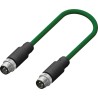 RS PRO Male 4 way Straight to Male 4 way M12 Sensor Actuator Cable 2 m 250V Polyethylene Jacket Green 201-7160