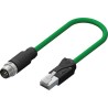 RS PRO Cat5e Ethernet Cable, 5 m, Green M12 Male to RJ45 Male, Braid Thermoplastic Elastomer Cat5e