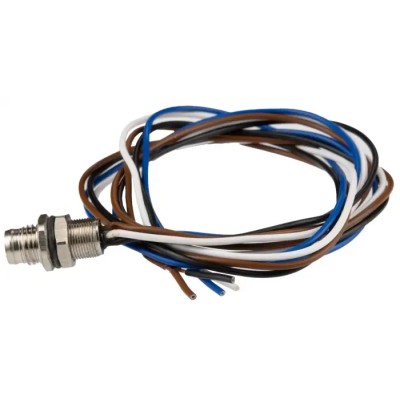 RS PRO Circular Connector, 4 Contacts, Front Mount, M8, Plug, Male, Brass Housing, IP67, 30V, 3A, Screw Coupling 201-7204