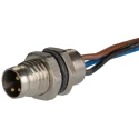 RS PRO Circular Connector, 3 Contacts, Rear Mount, M8 Size, Plug Male, IP67, Brass Housing, Gold Plating 201-7205