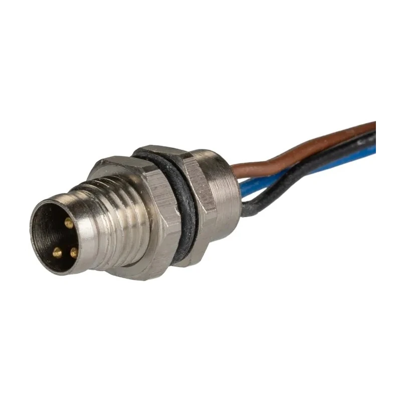 RS PRO Circular Connector, 3 Contacts, Rear Mount, M8 Size, Plug Male, IP67, Brass Housing, Gold Plating 201-7205