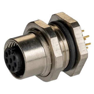 RS PRO Circular Connector Socket, Female, 8 Contacts, Rear Mount, M12 Size, IP67 Rated IP67