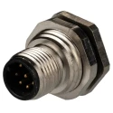 RS PRO Circular Connector 8 Contacts Rear Mount M12 Plug Male IP67 30V 2A Brass Gold Plated 201-7225