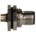 RS PRO Circular Connector 8 Contacts Rear Mount M12 Plug Male IP67 30V 2A Brass Gold Plated 201-7225