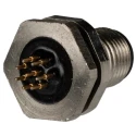 RS PRO Circular Connector 8 Contacts Rear Mount M12 Plug Male IP67 30V 2A Brass Gold Plated 201-7225