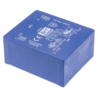 Block PCB Transformer 12 V ac Dual Secondary, Dual Primary Through Hole, 24 VA, UL, VDE FL 24/12