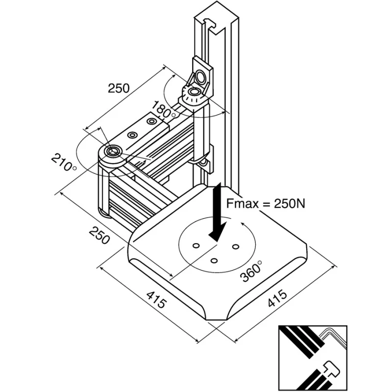 Bosch Rexroth Steel Swivel Arm Supporting Arm 10 mm Groove Size MGE System 3842521970