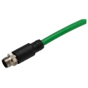 RS PRO Shielded Cat5e Ethernet Cable 10 m Green M12 Male to RJ45 Male Braid PVC 60V Cat5e