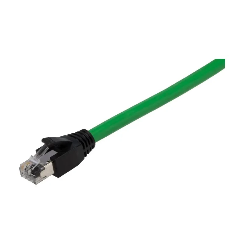 RS PRO Shielded Cat5e Ethernet Cable 10 m Green M12 Male to RJ45 Male Braid PVC 60V Cat5e