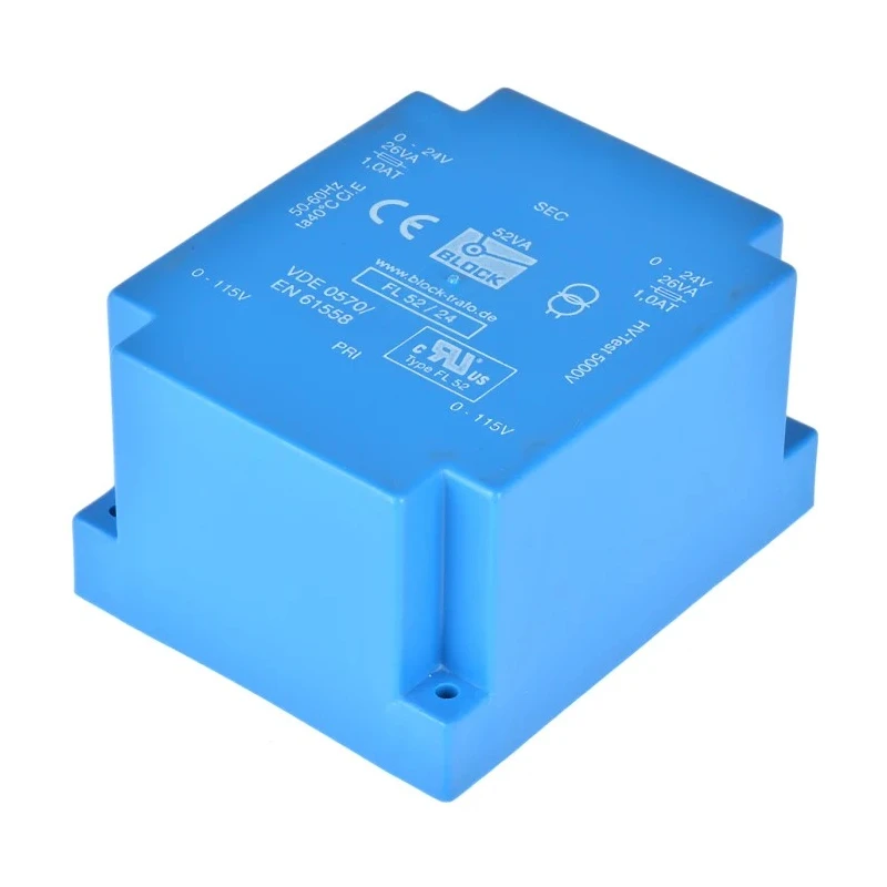Block PCB Transformer 24 V ac Dual Primary Dual Secondary 52 VA Through Hole Mount FL 52/24