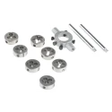 EVENTUS 8-Piece Round HSS Cutting Die Set M3 - M12, Slotted Closed Dies for Metric ISO Thread DIN 13 Tolerance 6G 4470418