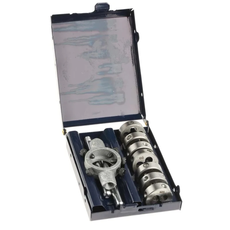 EVENTUS 8-Piece Round HSS Cutting Die Set M3 - M12, Slotted Closed Dies for Metric ISO Thread DIN 13 Tolerance 6G 4470418
