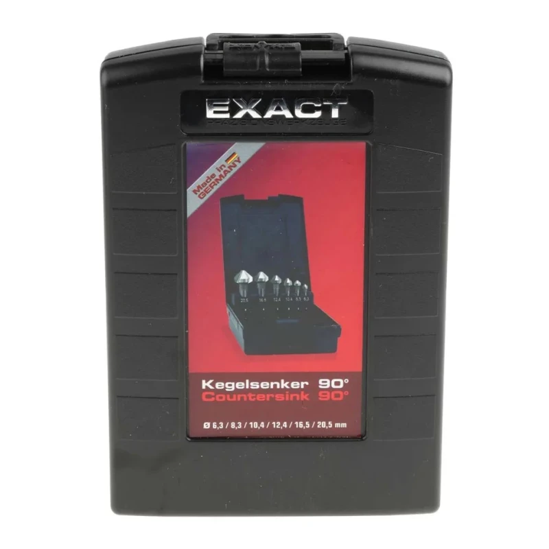 EXACT High Speed Steel-E Countersink Drill Bit Set, 3 Flutes, 90°, 6 Pieces 4405727