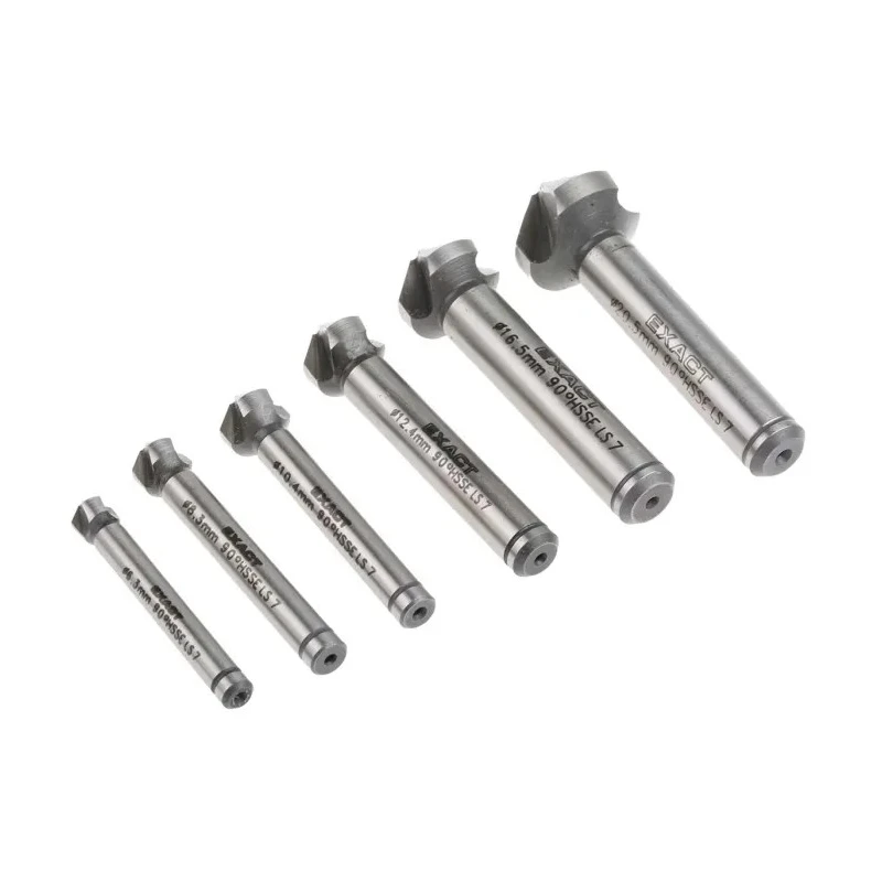 EXACT High Speed Steel-E Countersink Drill Bit Set, 3 Flutes, 90°, 6 Pieces 4405727