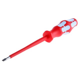 Wera Insulated Screwdriver 100 mm Blade Stainless Steel VDE/1000V Approved 161mm Overall 05022730001