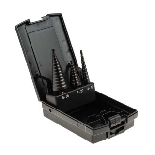 EXACT Drill Bit Set 3-Piece High Speed Steel Step Drill Bits 4 mm Min, 30 mm Max 4450071